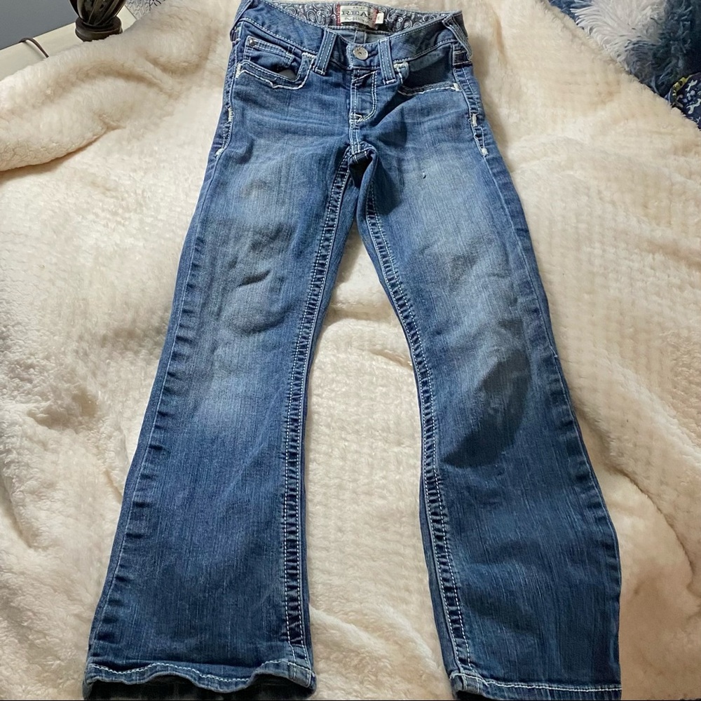 Ariat Denim Girls Bootcut Jeans Distressed Size 10